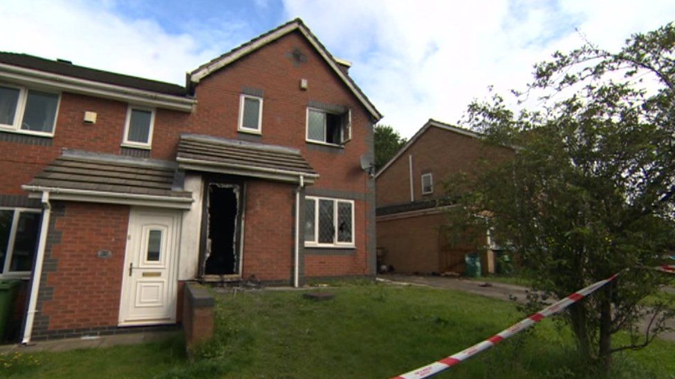 Fire damage to the house