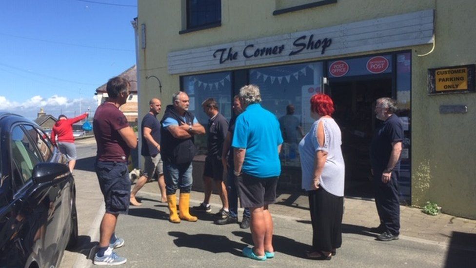 Traders gathering in New Quay