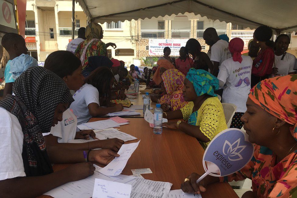 A day of free cancer screening organised by Senegal’s anti-cancer league (LISCA) in Dakar