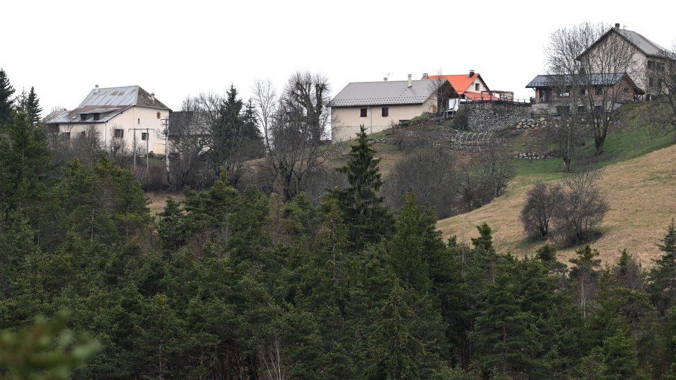 Alpine hamlet of Le Haut-Vernet on March 31, 2024