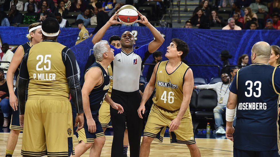 Mark Cuban playing in the 2017 NBA All-Star Celebrity Game