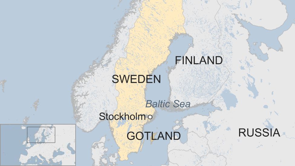 Map of Sweden and Gotland