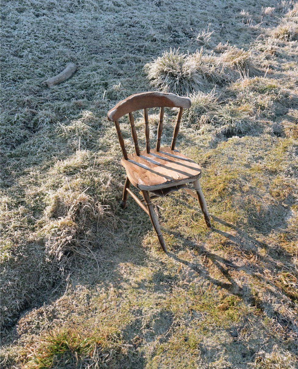 A chair amid the ice