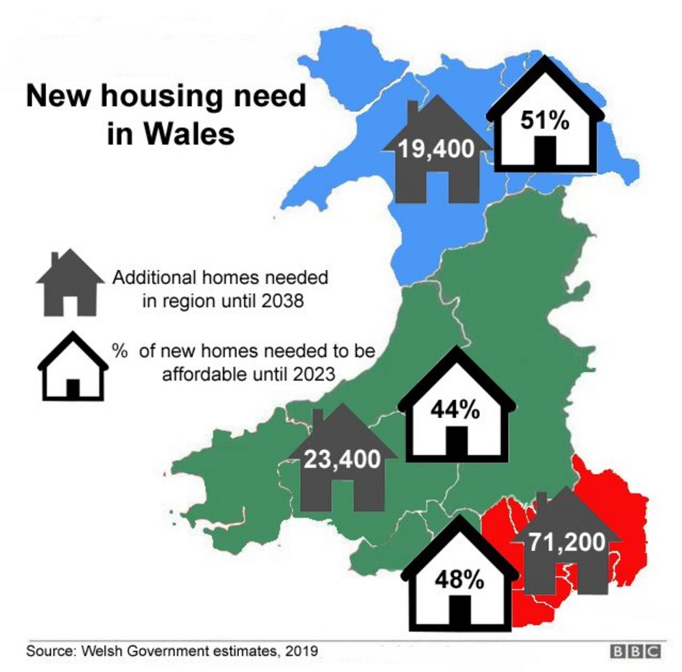 Wales Looks At Thousands Of New Council Homes By 2040 BBC News    108212270 Walesmapraw22 