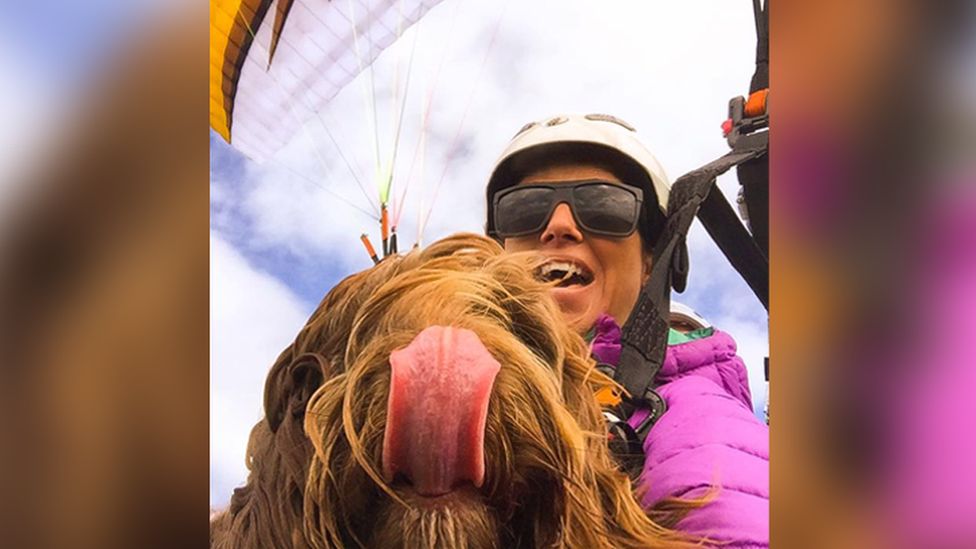 Henry and Amy paragliding