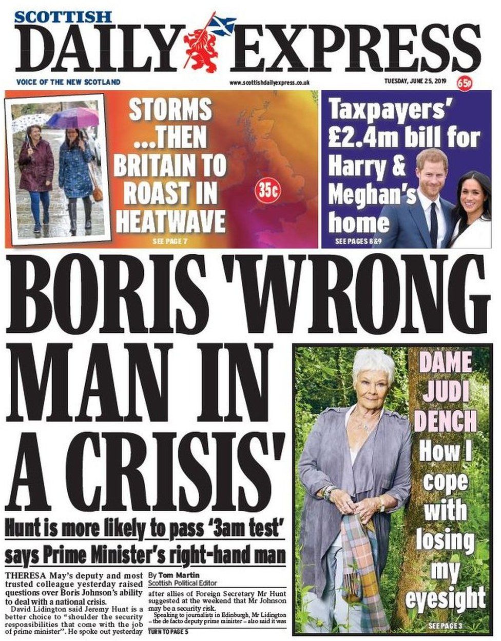 Scotlands papers Banning the bigots and Boris comeback