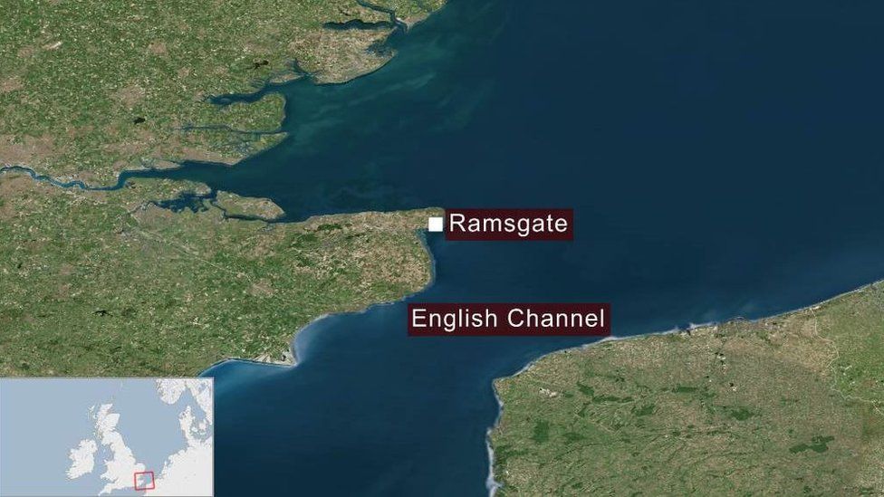 Map of Ramsgate and English Channel