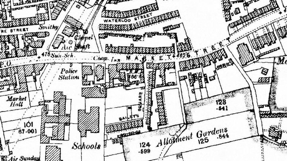 Old map of Baileys Square