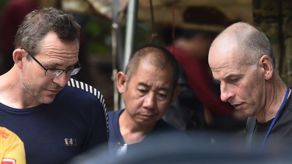 British cave divers John Volanthen (l) and Richard William Stanton (r)