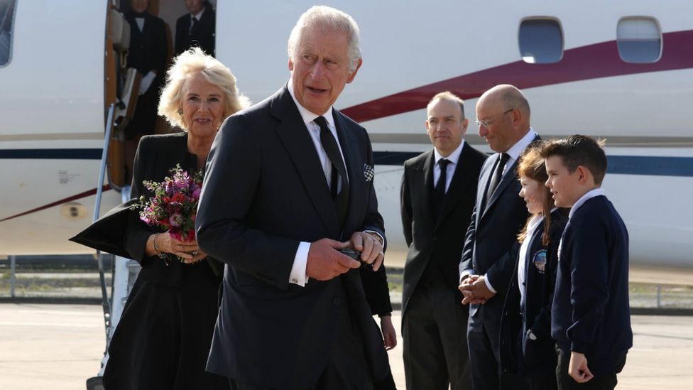 King Charles III and Camilla at Belfast City Airport