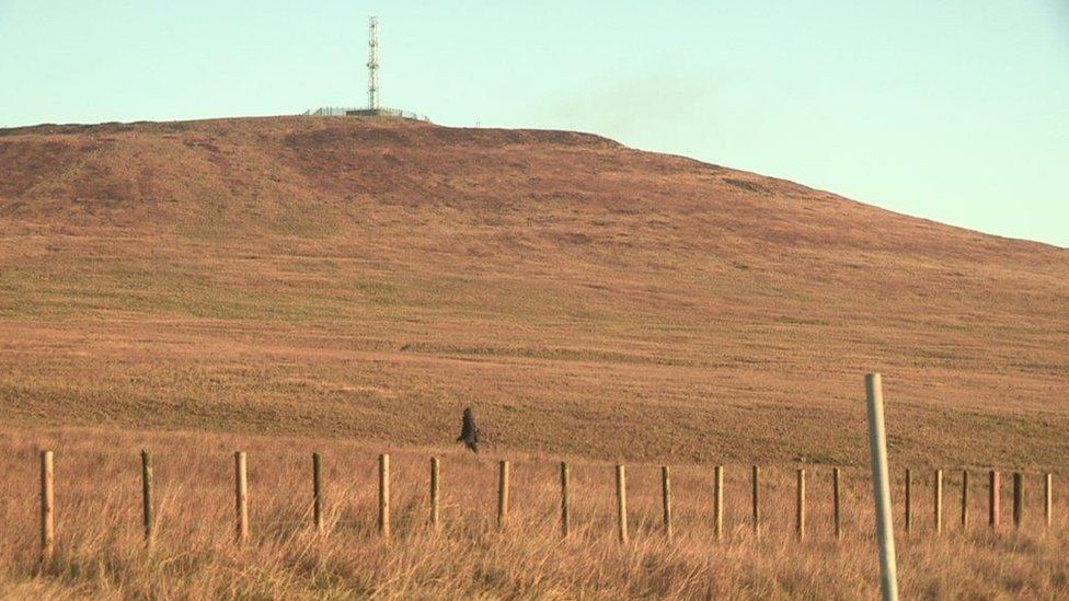 A walker on Divis mountain outside Belfast