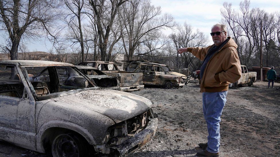 Cars burned to a crisp by historic Texas wildfire