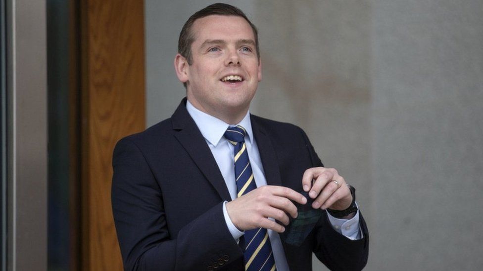 Douglas Ross arrives for registration at the Scottish Parliament on Monday