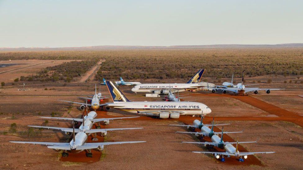 Planes in storage at Alice Springs