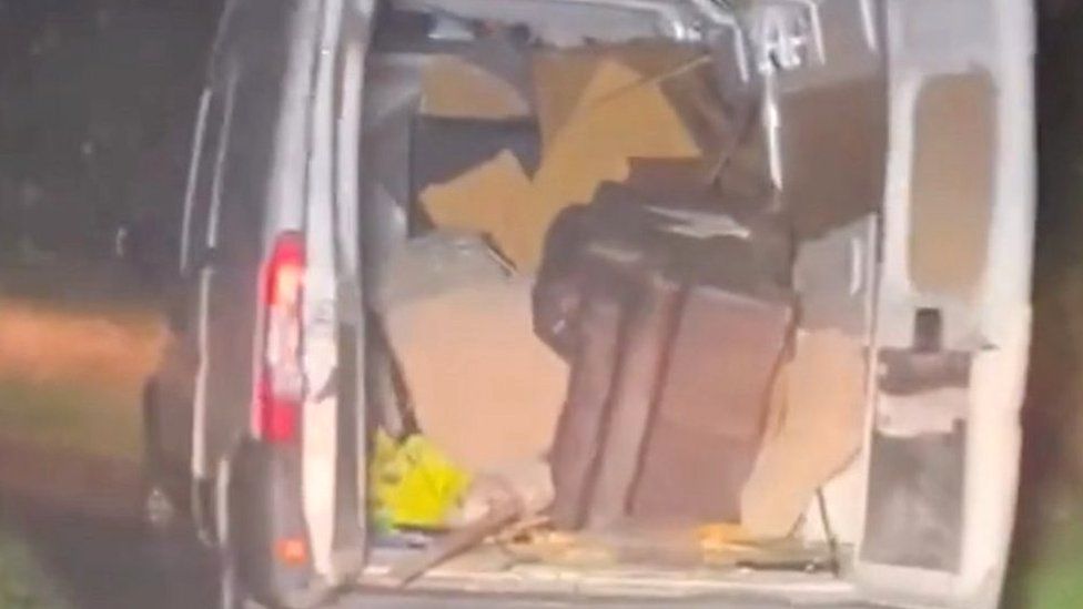 The van from which the fly-tipping was dumped