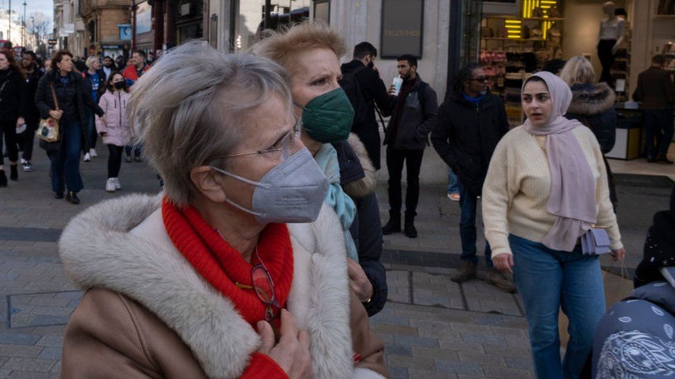 Women wearing masks in London
