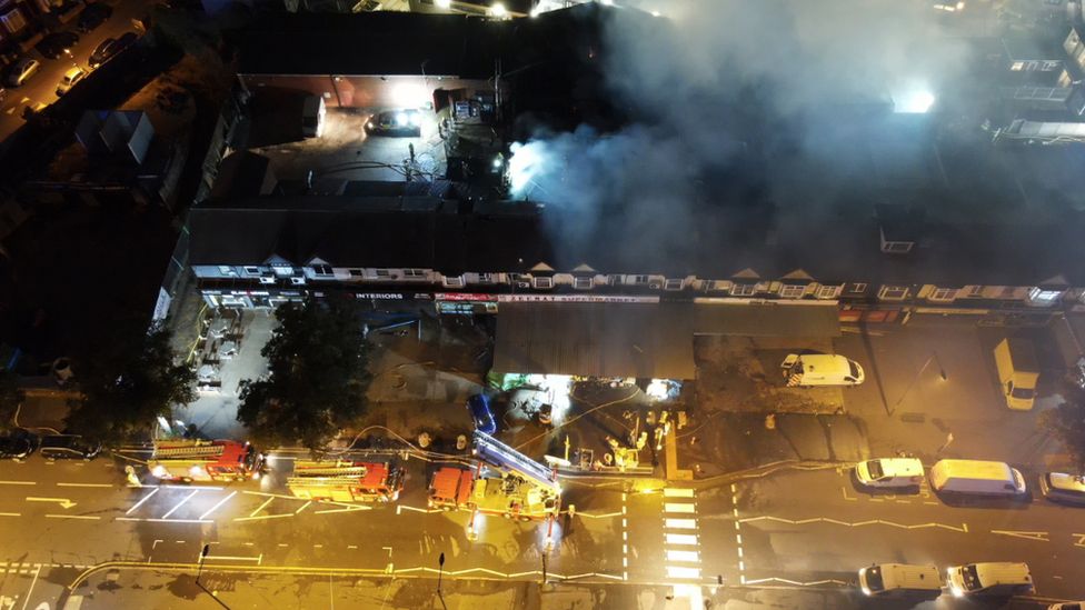 Birmingham shop fire Dozens of firefighters tackle blaze BBC News