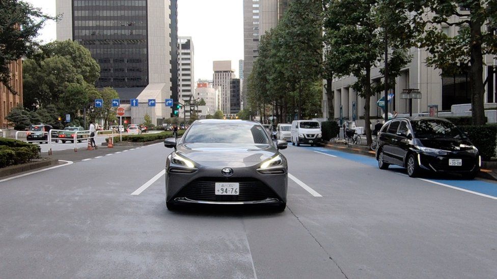 The Mirai (which means future in Japanese) is Toyota's first zero emissions electric car.