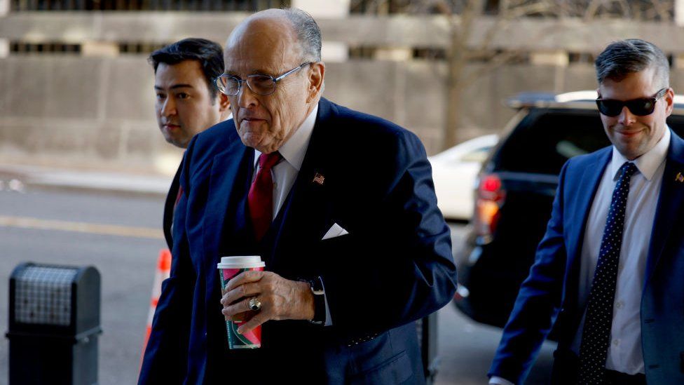 Mr Giuliani seen arriving at court on Friday