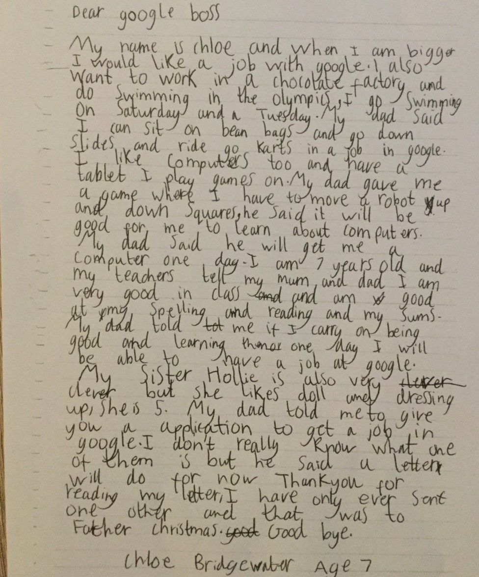 Chloe's letter