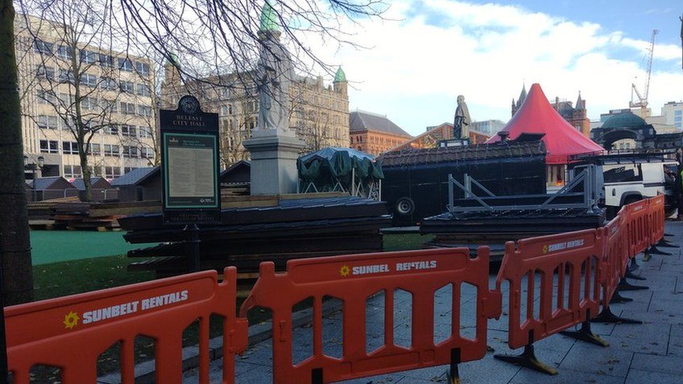 Belfast Christmas Market Preparations Under Way - BBC News