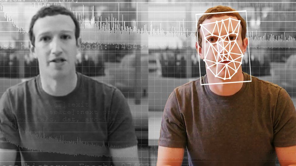 A comparison of an original and deepfake video of Facebook CEO Mark Zuckerberg.