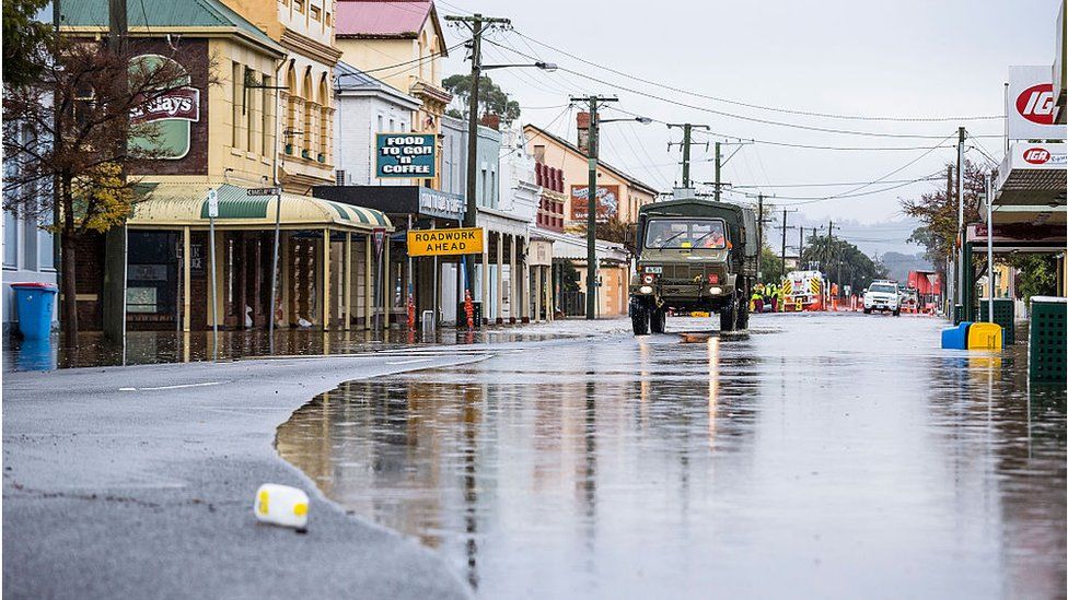 Flooding in the town of Latrobe