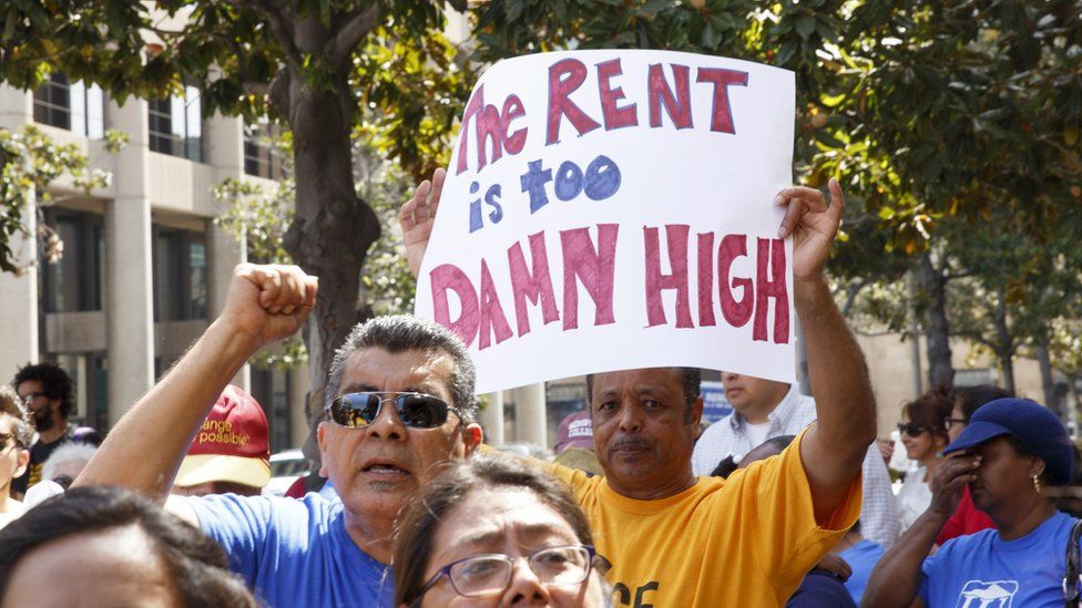 Renters protest high living costs during Day of Action in Los Angeles