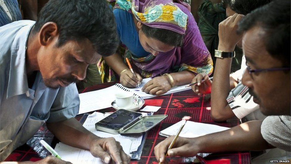 Bash Kata Indian enclave residents choose their citizenship Enclaves Exchange Coordination Committee July 9, 2015 in Lalmonirhat District, Bangladesh.