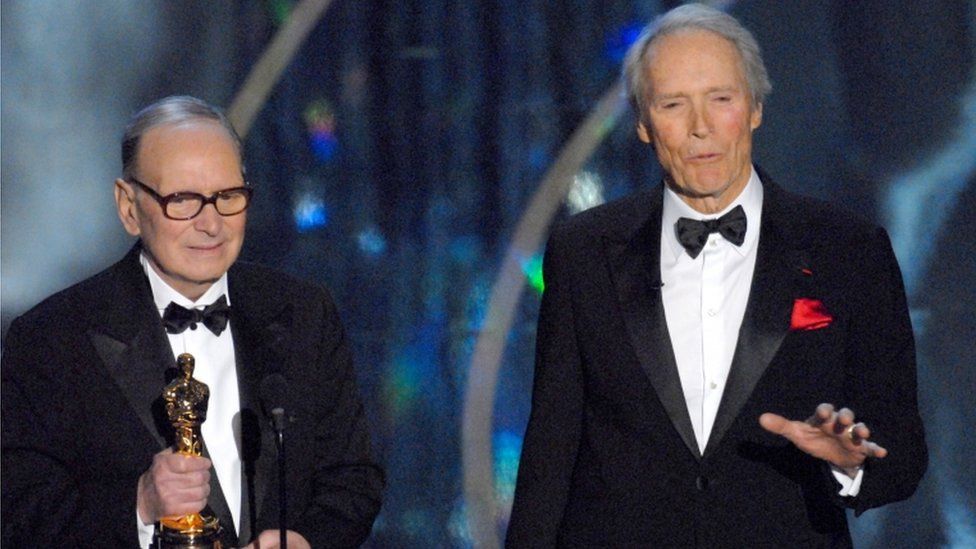 Ennio Morricone receives Honorary Academy Award from presenter Clint Eastwood