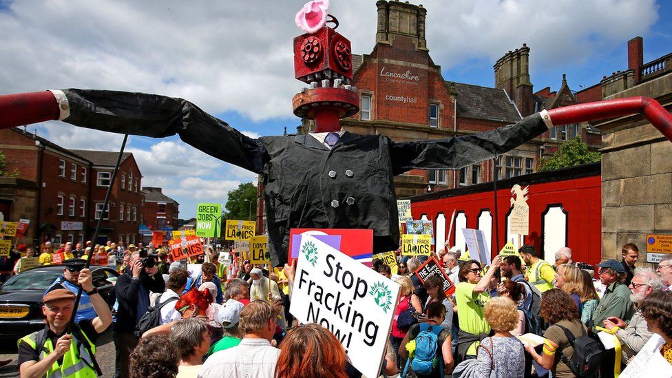 Fracking protesters in Lancashire