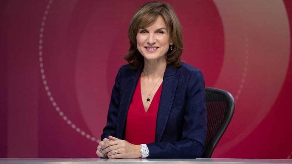 Fiona Bruce on the Question Time set