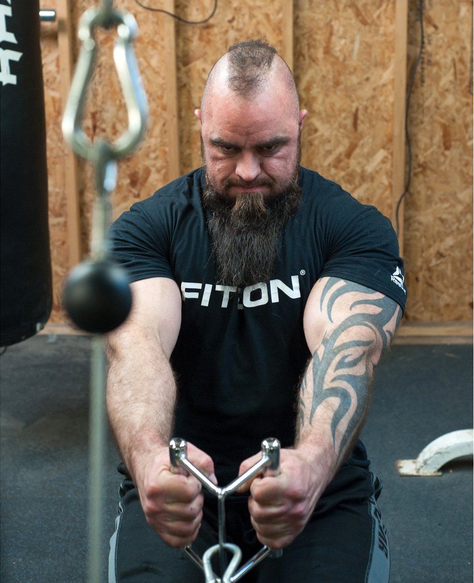 Mikey Lane training in his gym