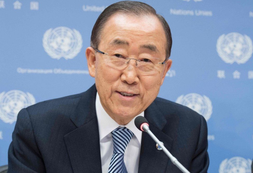 UN Secretary-General Ban Ki-moon pictured during a press conference, his last at United Nations headquarters, as his term of office draws to a close at the end of the year on December 16, 2016 in New York.