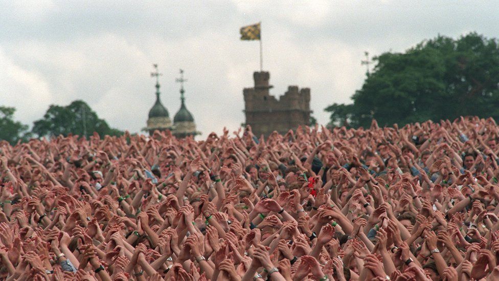 The crowd at Knebworth