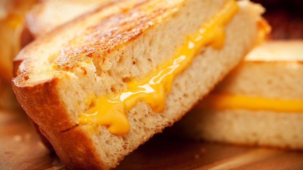 Toasted crispy on the outside, chewy on the inside hot grilled cheese sandwiches