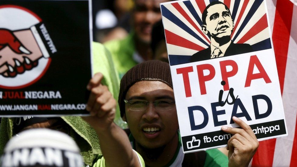 A protest in Malaysia against a free trade deal
