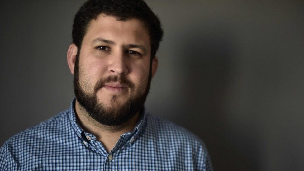 Venezuelan exile David Smolansky poses for a picture following an interview with AFP in Washington, DC, on November 24, 2017