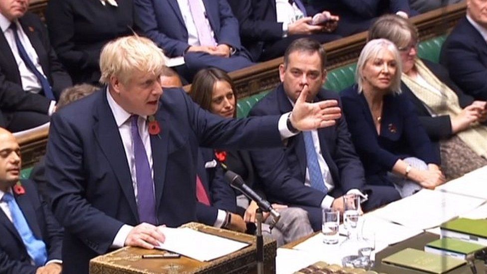 Boris Johnson addressing MPs