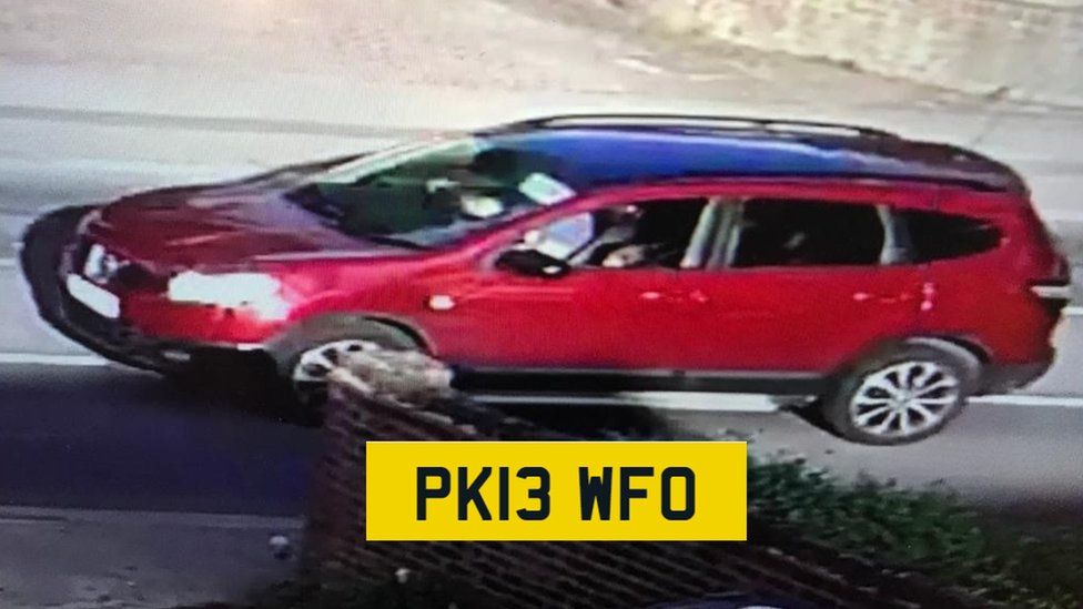 Red Nissan Qashqai, with the registration PK13 WFO, believed to be linked to Imran Safi