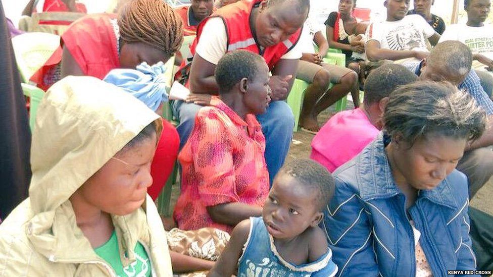 Kenya Red Cross team helping survivors of an accident on Lake Victoria - Wednesday 5 August 2015