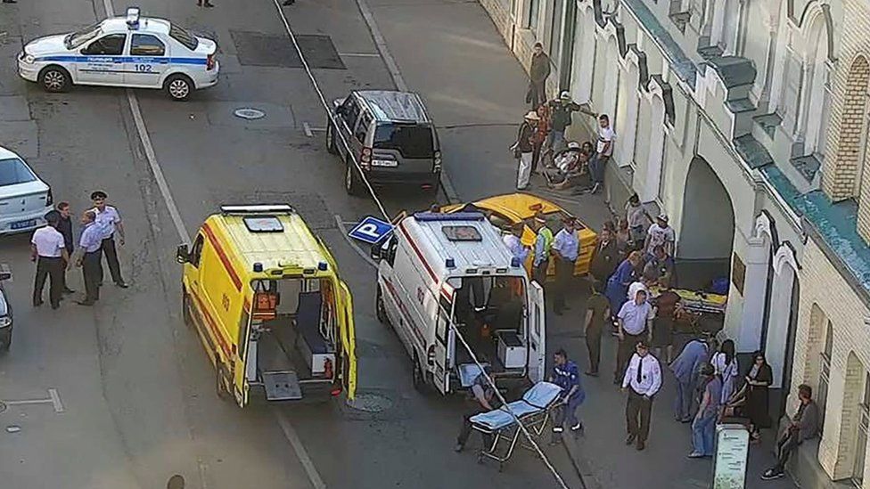 Scene of the crash in Moscow on 16 June 2018