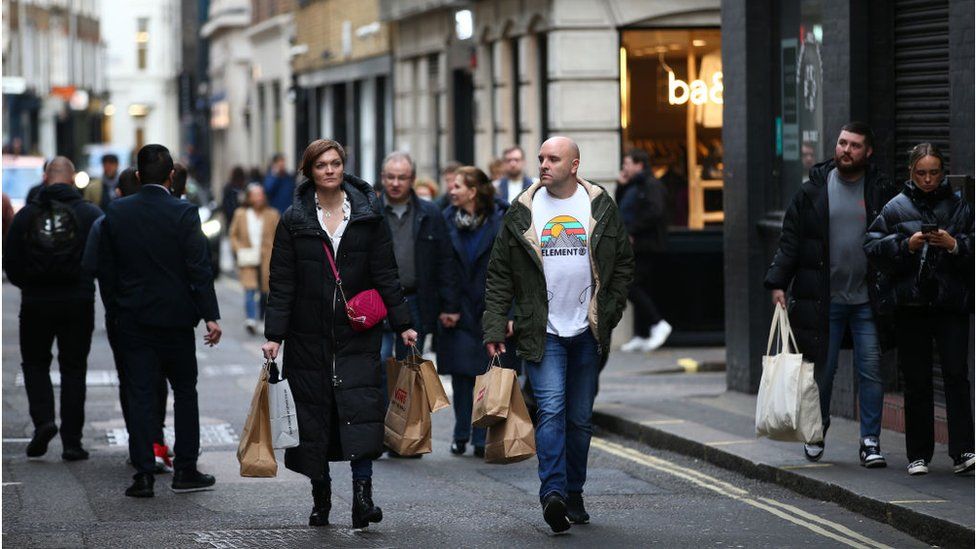 Shoppers in London, January