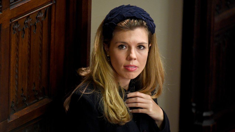 Carrie Symonds, the partner of Prime Minister Boris Johnson, in the Palace of Westminster, London, ahead of the State Opening of Parliament by Queen Elizabeth II, in the House of Lords.