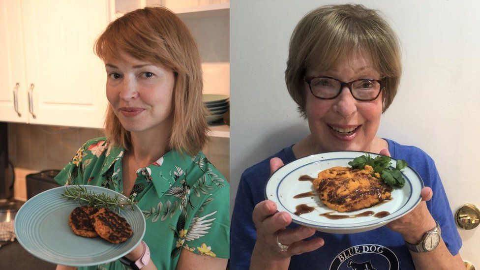 Nell Mackenzie and Anne Mooney cook with a recipe made up with artificial intelligence