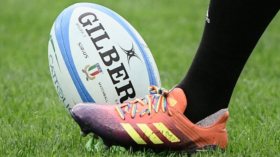New Zealand rugby player wearing rainbow laces