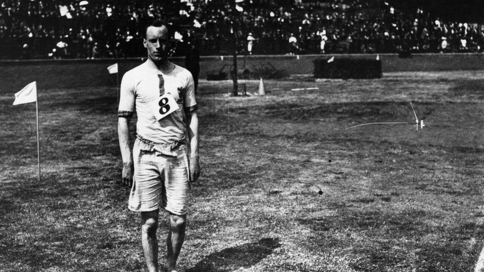 1924: Eric Liddell (1902 - 1945), winner of the 100 yards flat at the AAA Championships at Stamford Bridge, London. He was known as the 'Flying Scotsman'.