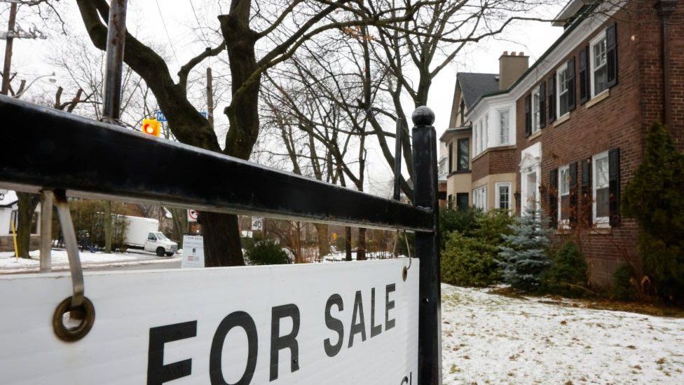 A 'For Sale' sign in front of a home in Toronto