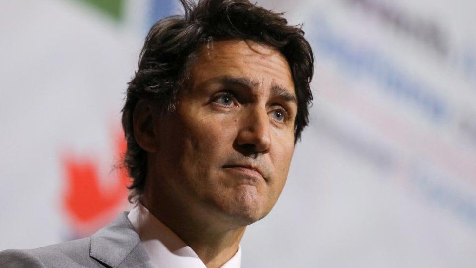 anada's Prime Minister Justin Trudeau looks on during an event in Vancouver in August 2023