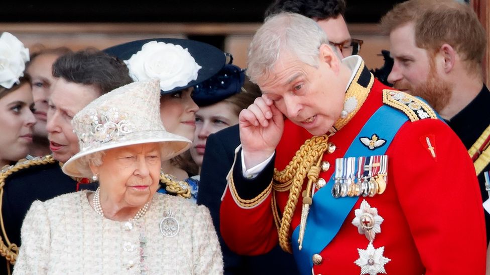 Prince Andrew and the Queen at the Trooping the Colour ceremony, 2019